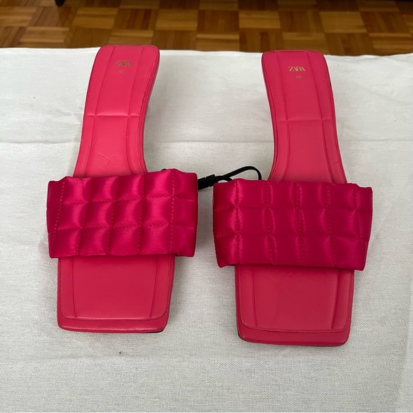 SATIN MULES WITH PADDED DETAIL - Picture 13 of 14